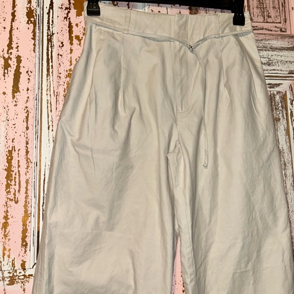 Calvin Klein Jeans Cream Wide Leg Pants - Picture 5 of 12